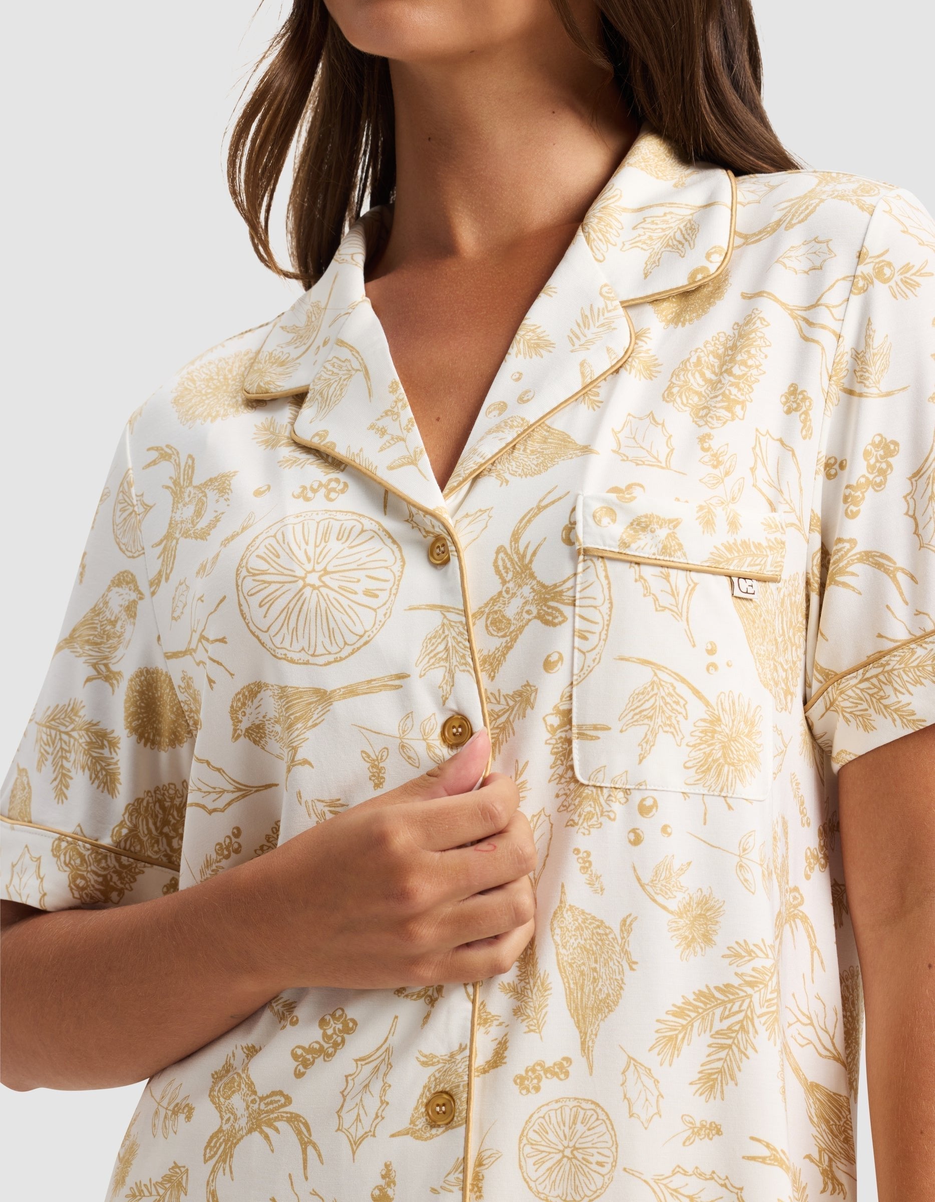Women's Bamboo Stretch-Knit Short Sleeve Pajama Top