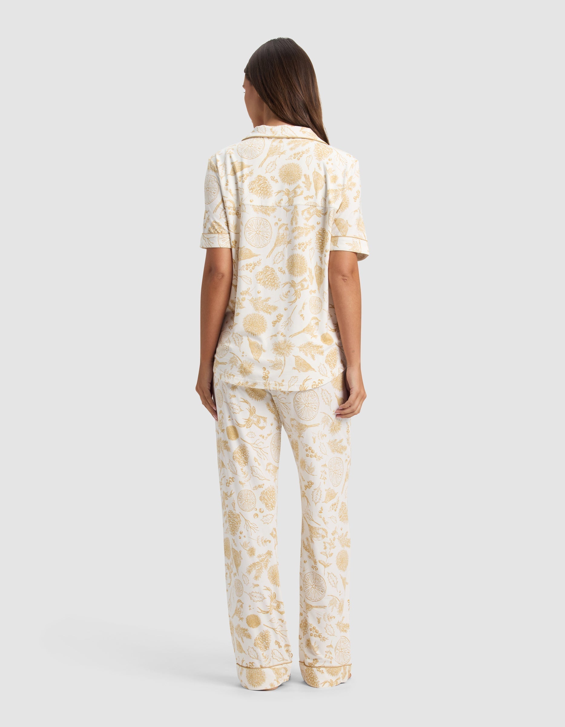 Women's Bamboo Stretch-Knit Short Sleeve & Pant Pajama Set