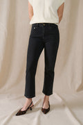 Enid High-Rise Slim Ankle Jeans - Black