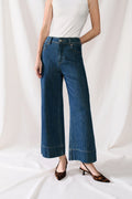 Esme High-Rise Wide-Leg Cropped Jeans - Vintage Indigo