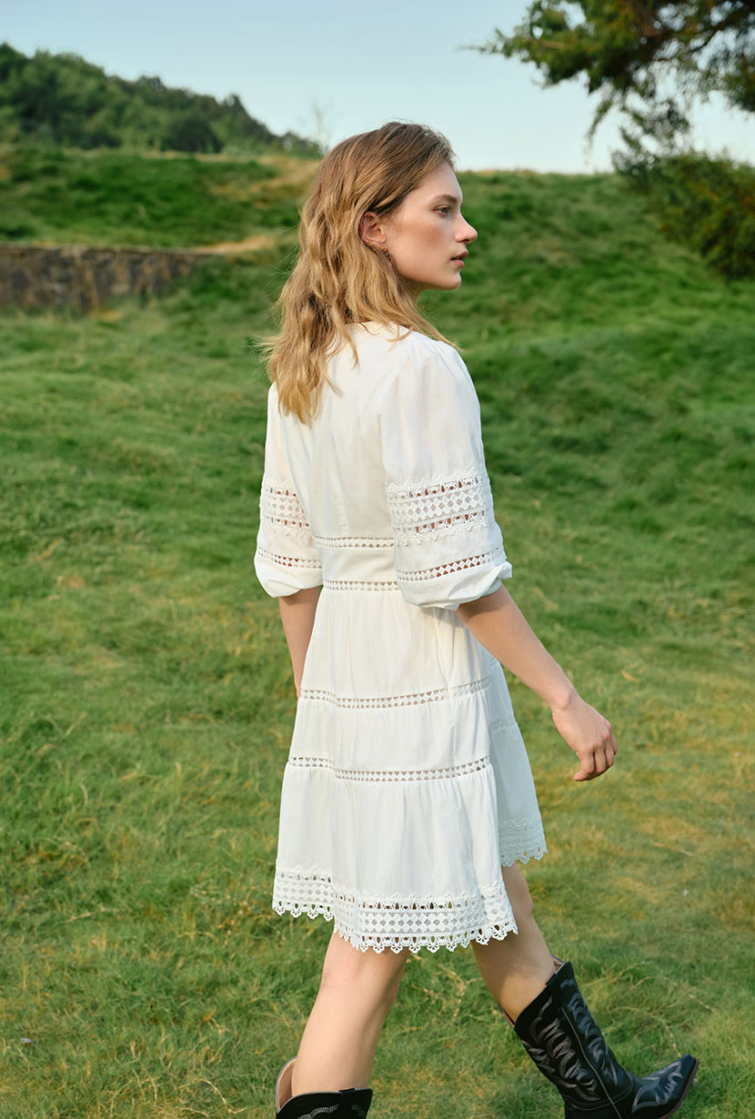 Calista Cotton Dress - White