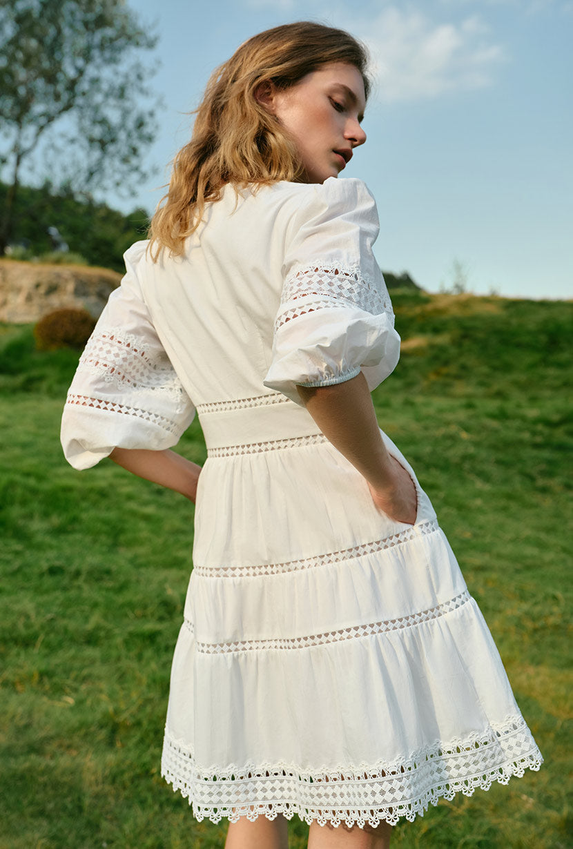 Calista Cotton Dress - White