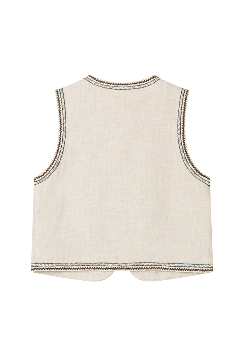 Dexter Ramie Vest - Beige