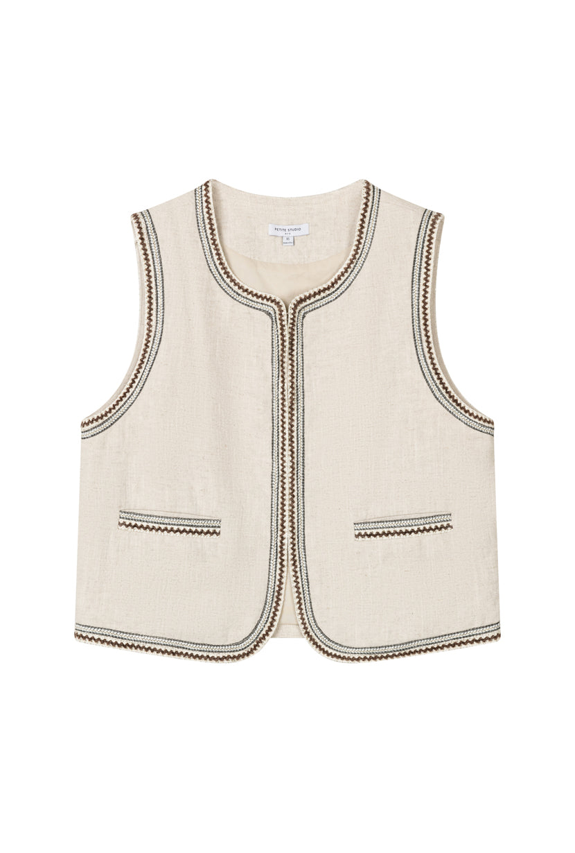 Dexter Ramie Vest - Beige