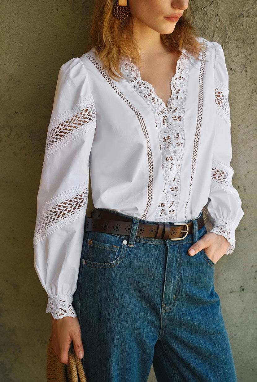 Drew Cotton Blouse - Ivory
