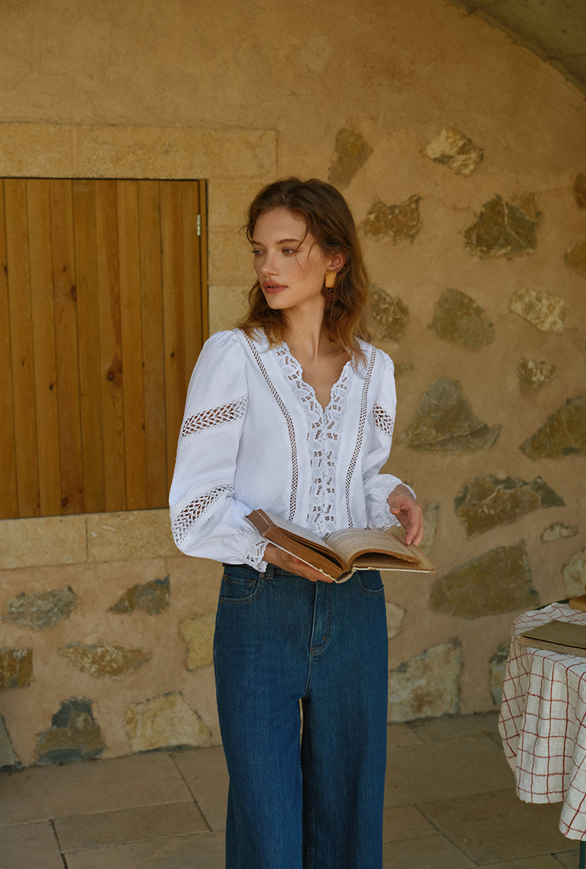 Drew Cotton Blouse - Ivory