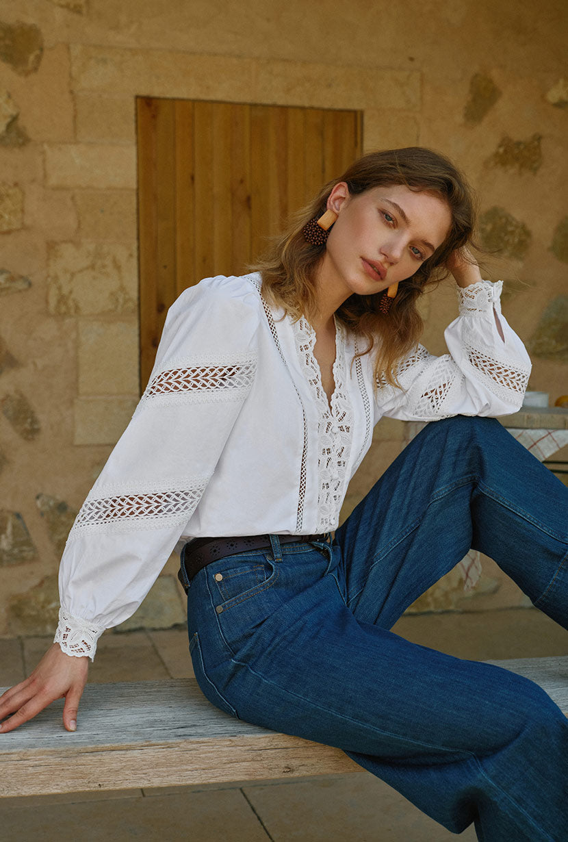 Drew Cotton Blouse - Ivory