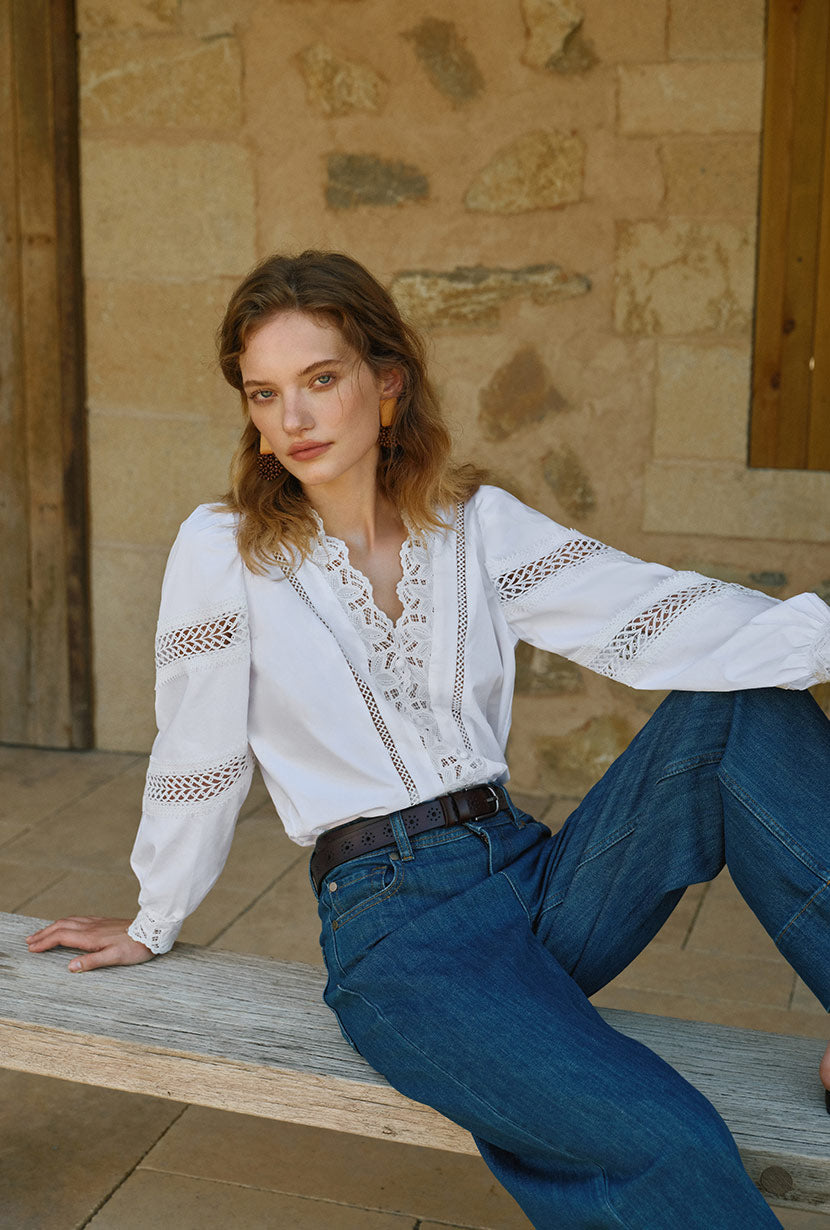 Drew Cotton Blouse - Ivory