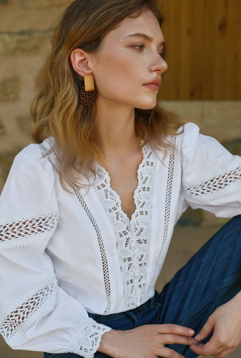 Drew Cotton Blouse - Ivory