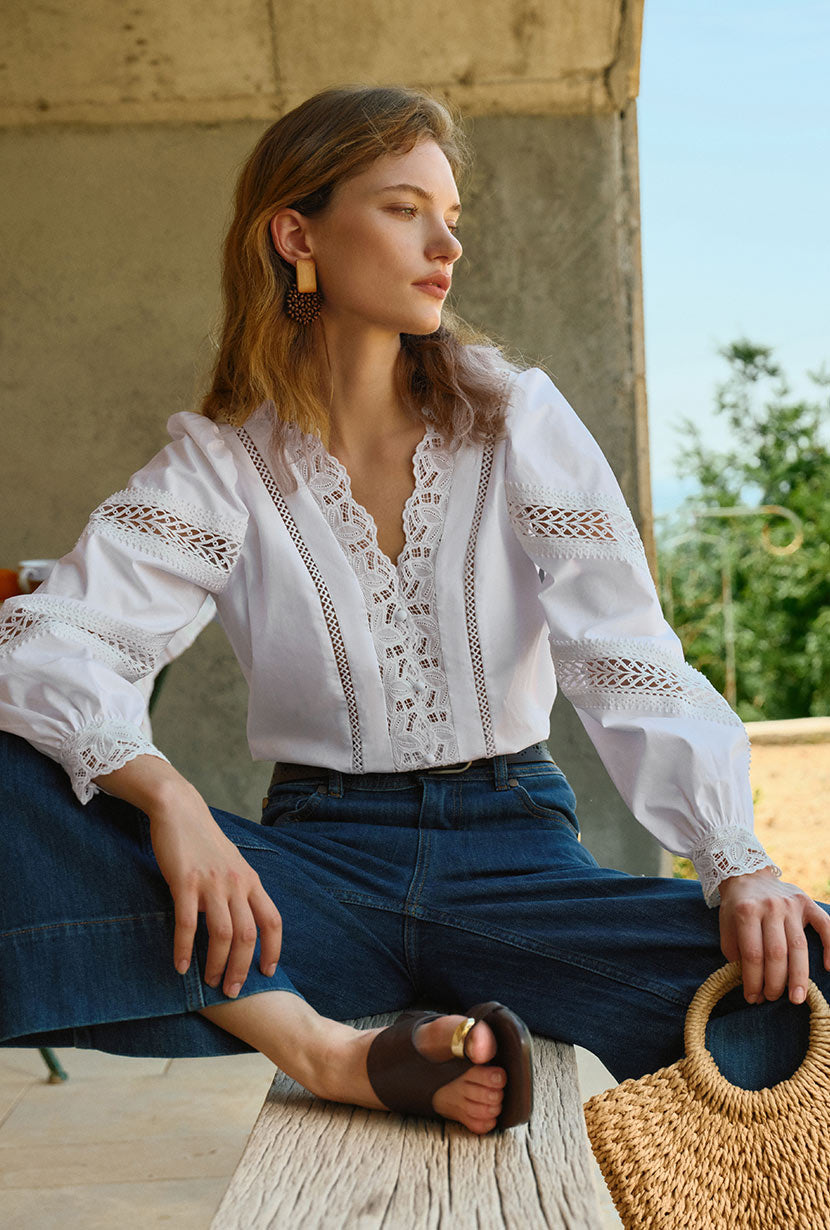 Drew Cotton Blouse - Ivory