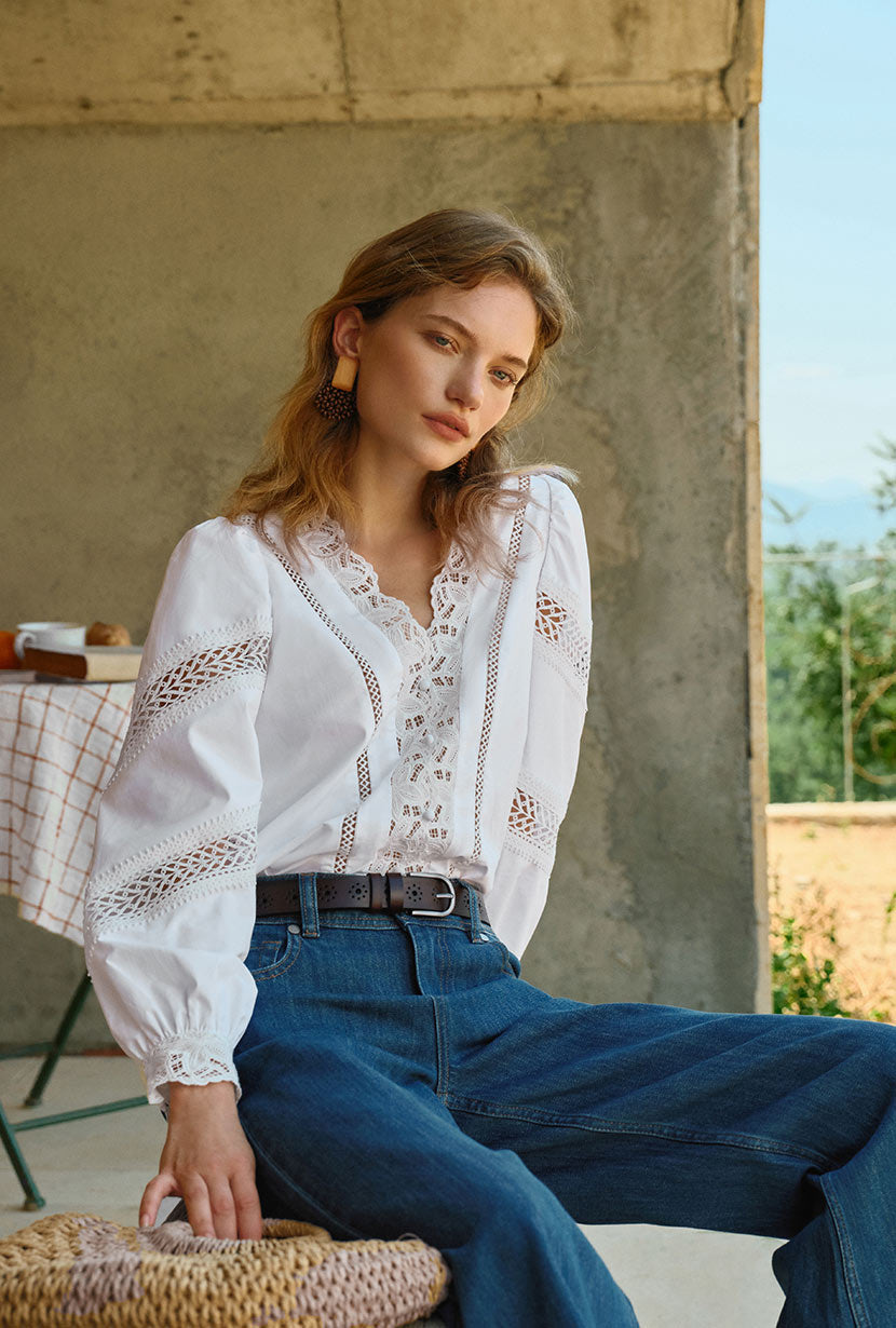 Drew Cotton Blouse - Ivory