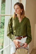 Drew Cotton Blouse - Green