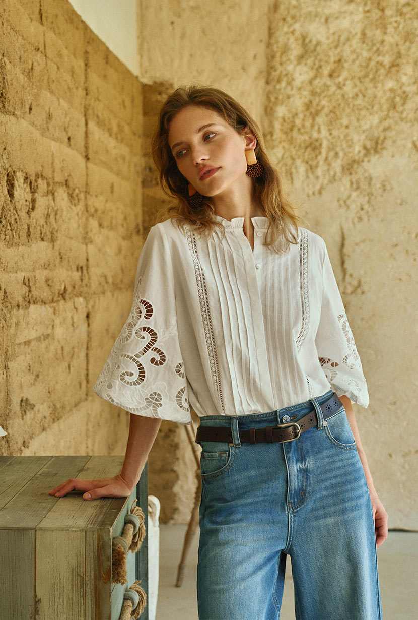 Chandler Cotton Blouse - Ivory