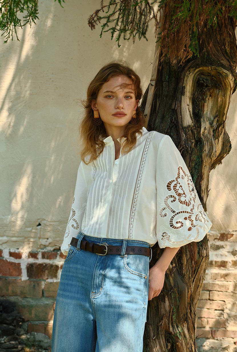 Chandler Cotton Blouse - Ivory