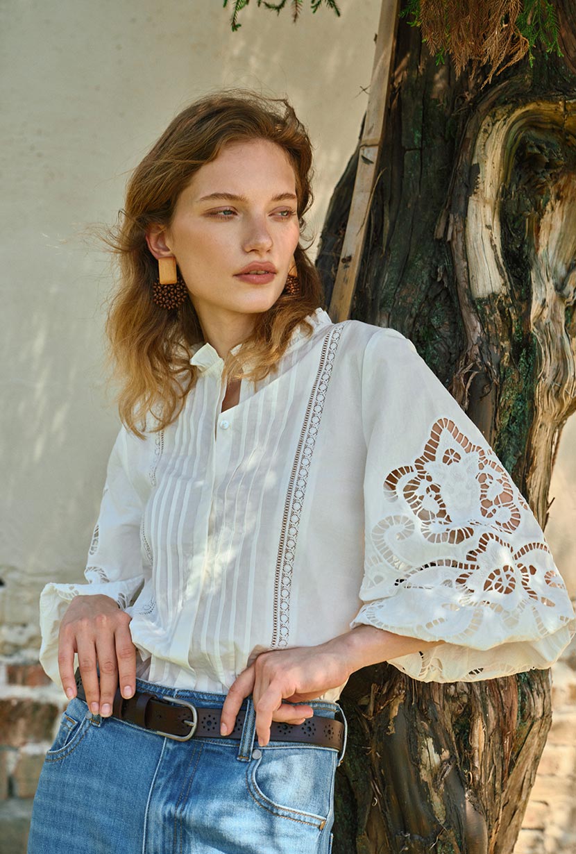 Chandler Cotton Blouse - Ivory