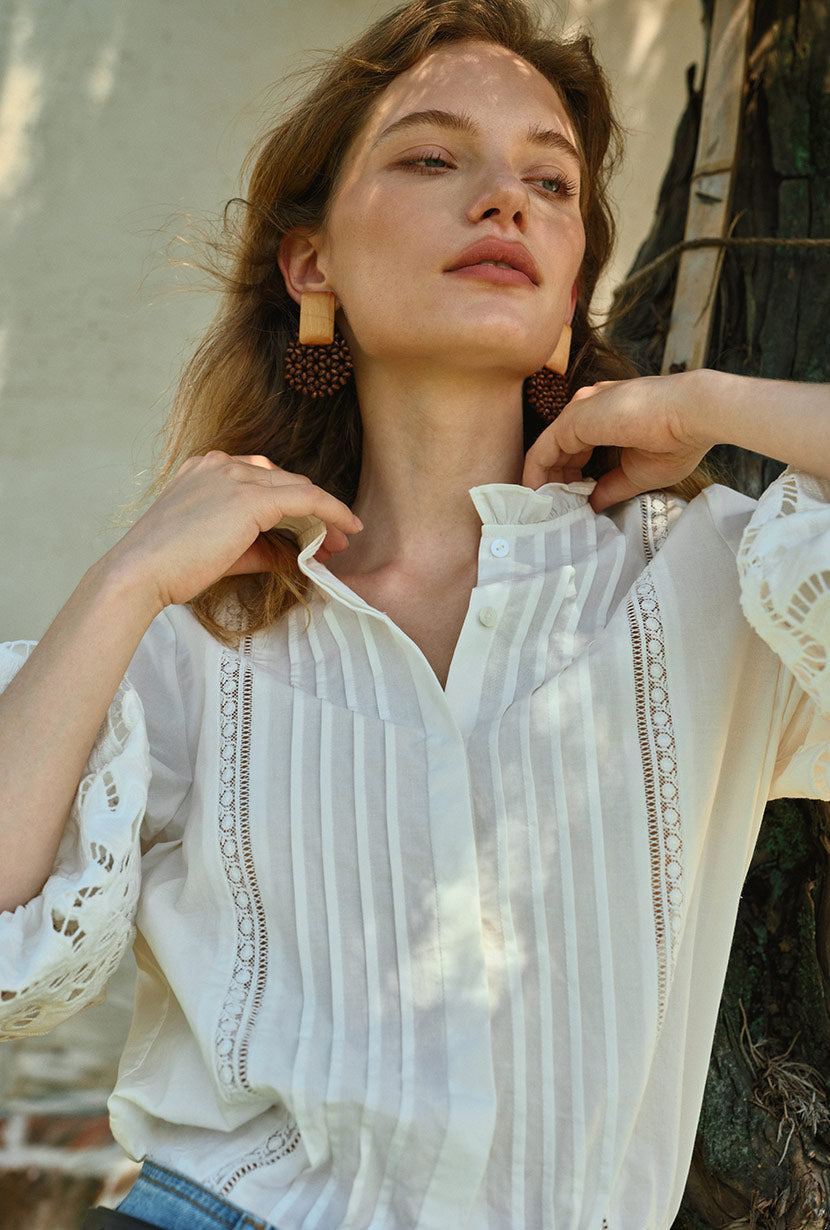 Chandler Cotton Blouse - Ivory