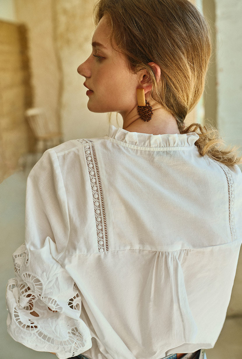 Chandler Cotton Blouse - Ivory