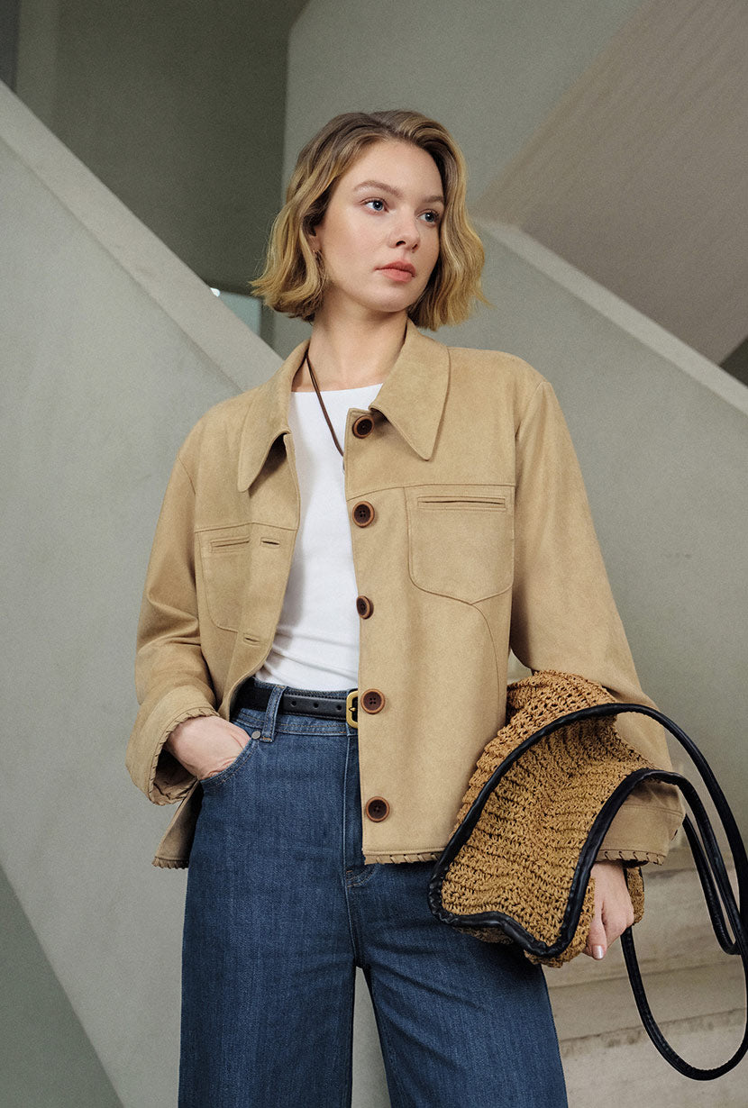 Chiara Suede Jacket - Camel