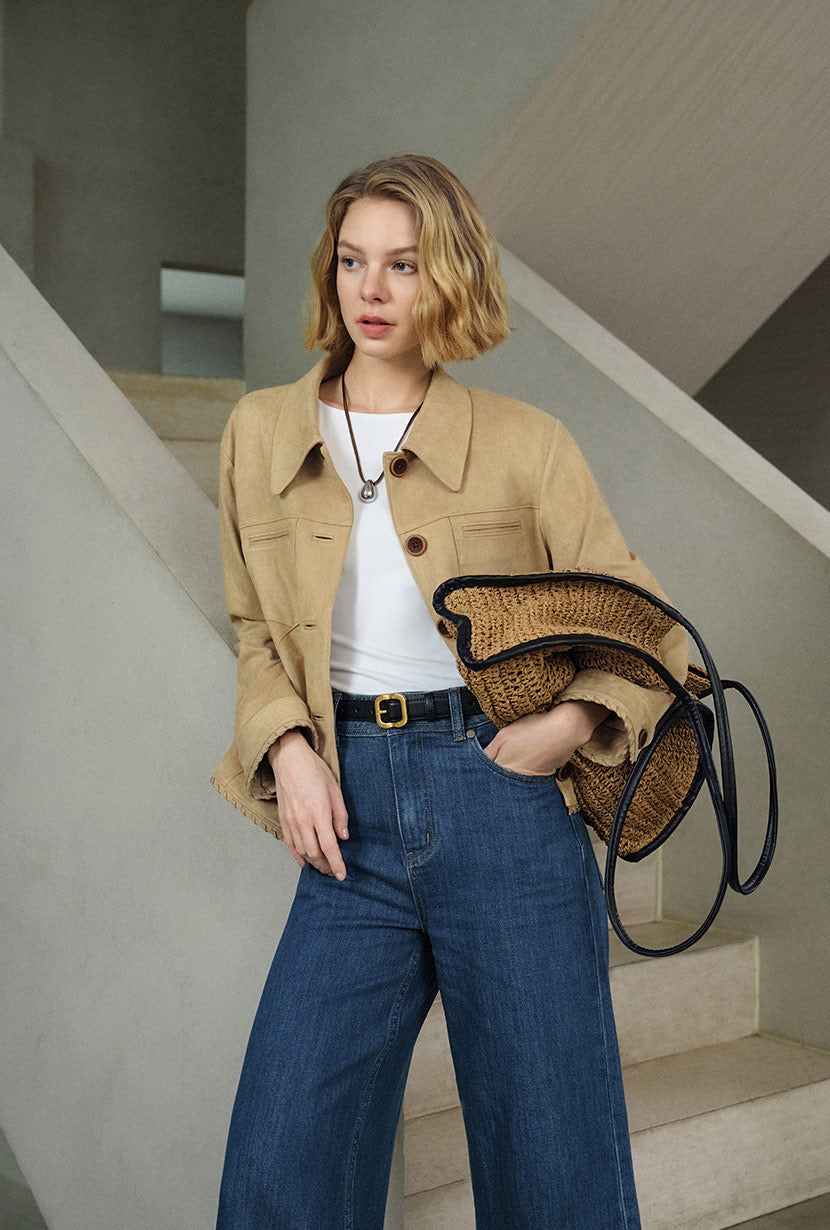 Chiara Suede Jacket - Camel