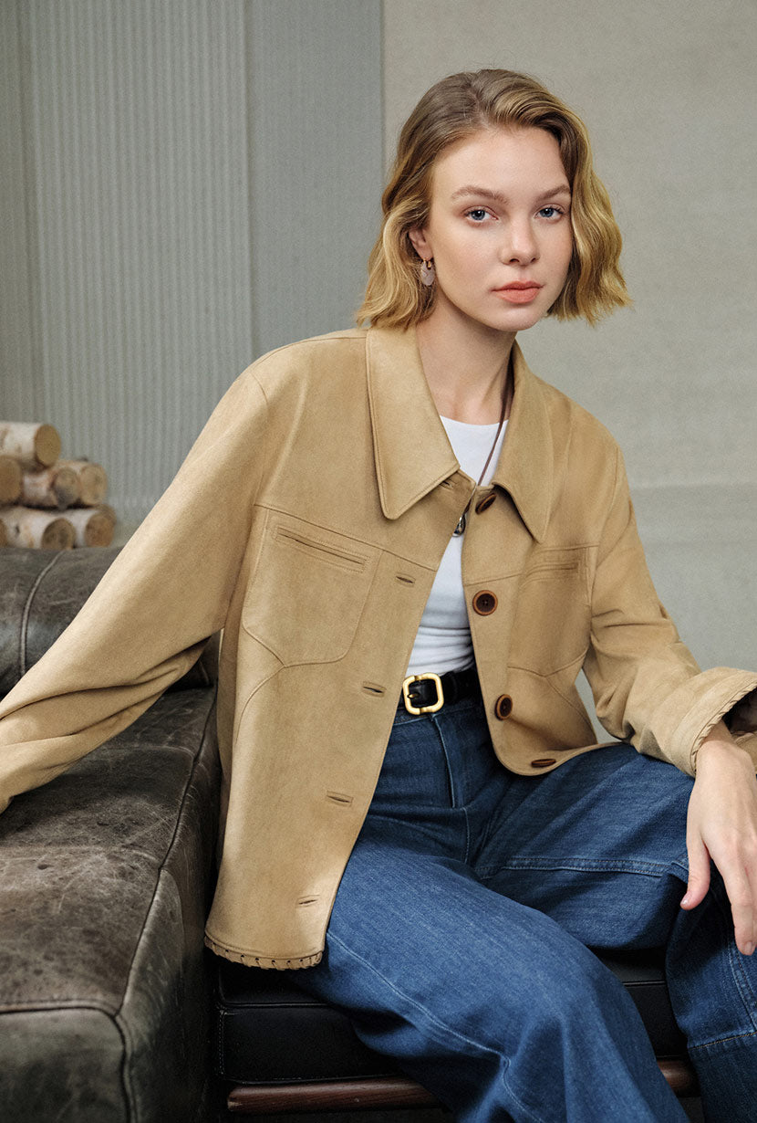 Chiara Suede Jacket - Camel
