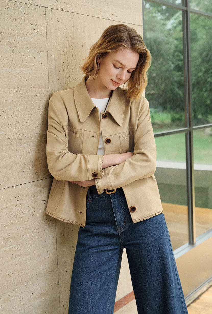 Chiara Suede Jacket - Camel