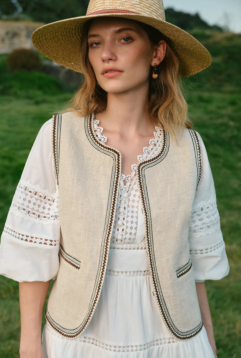 Dexter Ramie Vest - Beige