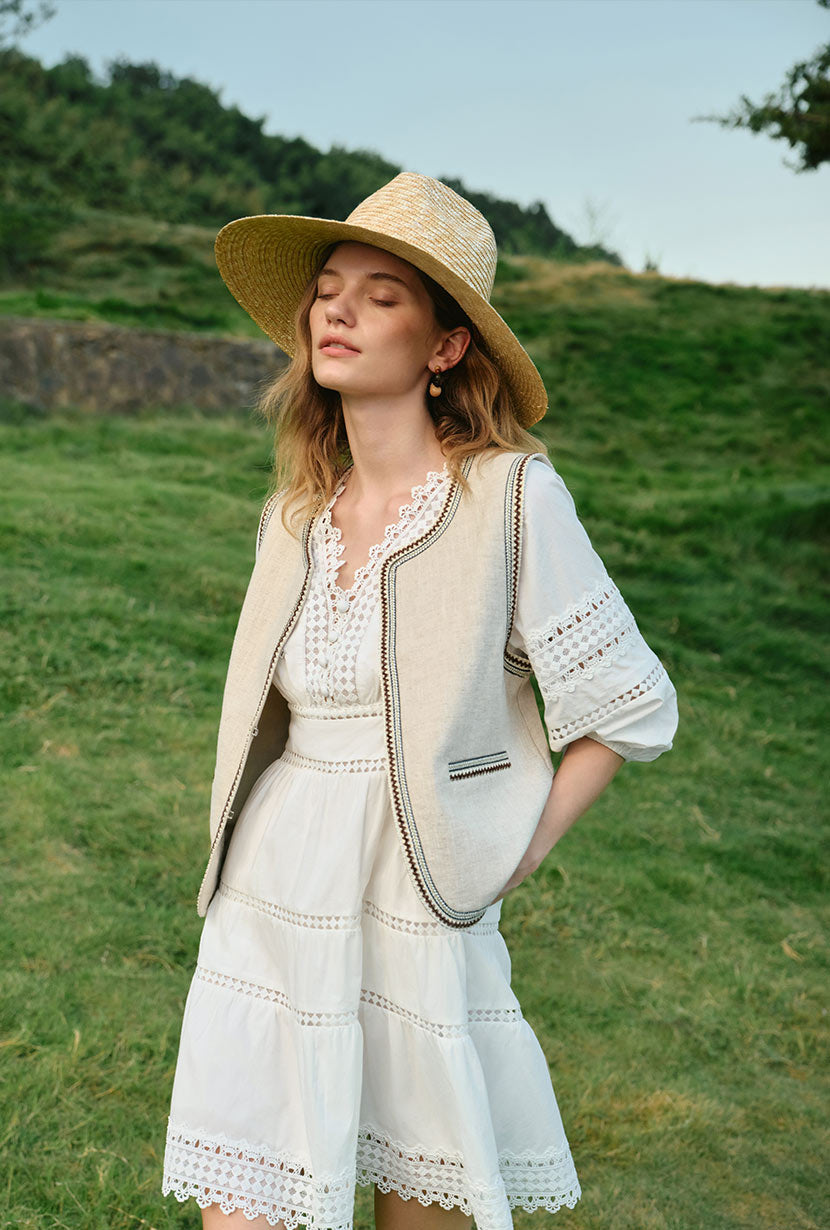 Dexter Ramie Vest - Beige