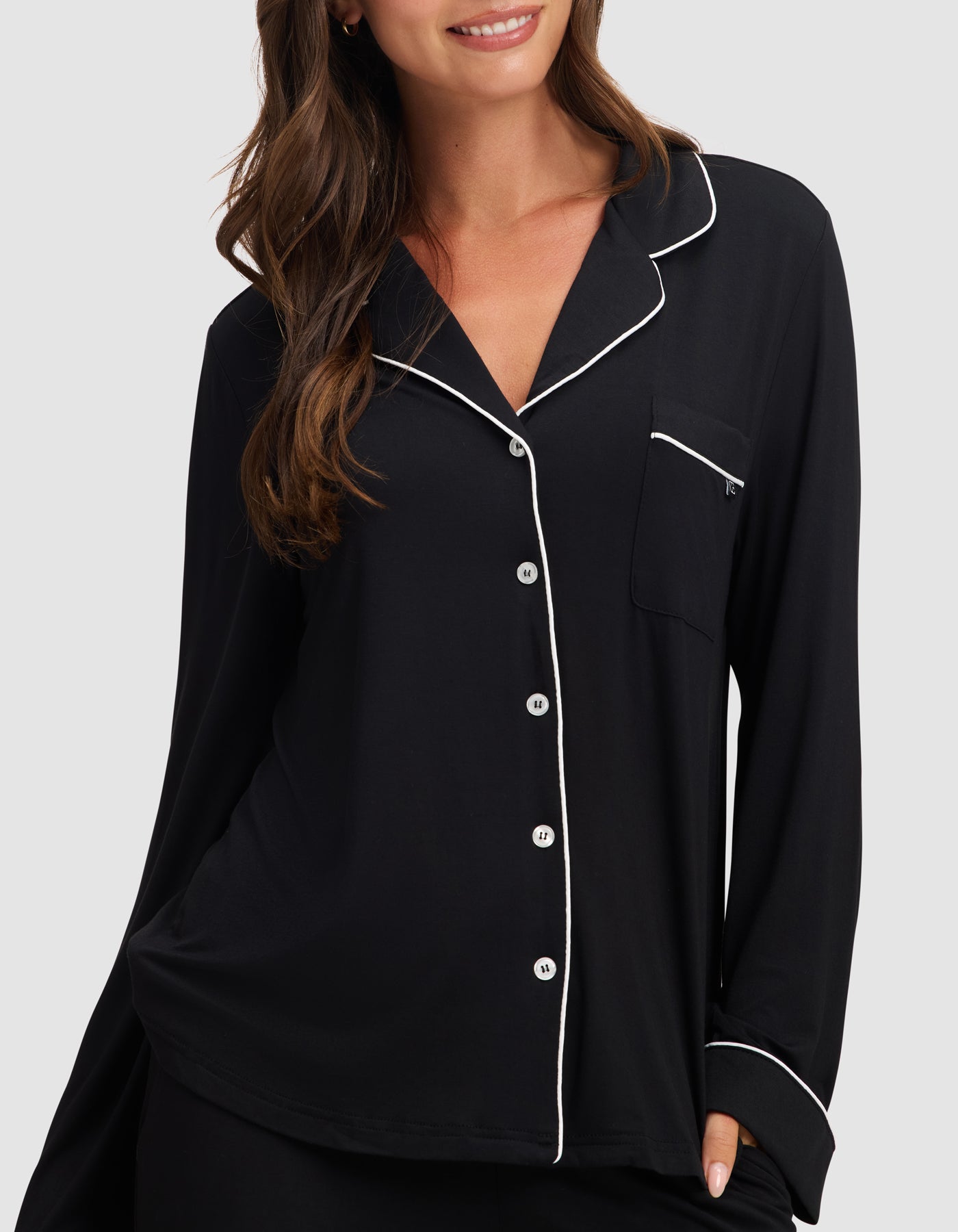 Women's Bamboo Stretch-Knit Long Sleeve Pajama Top TALL