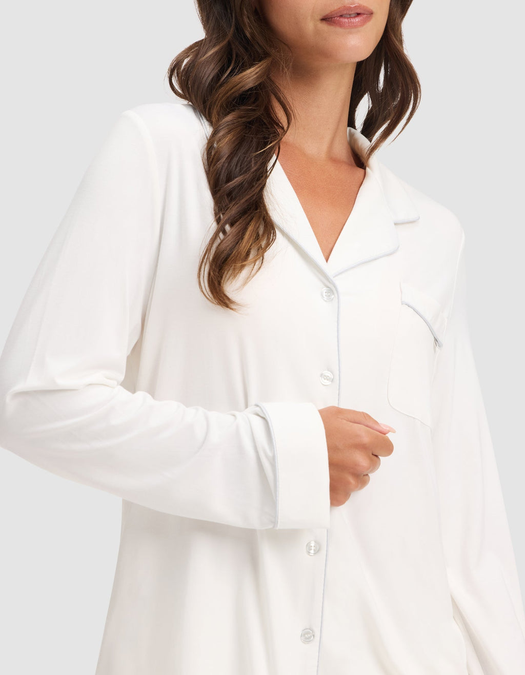 Women's Bamboo Stretch-Knit Long Sleeve Pajama Top