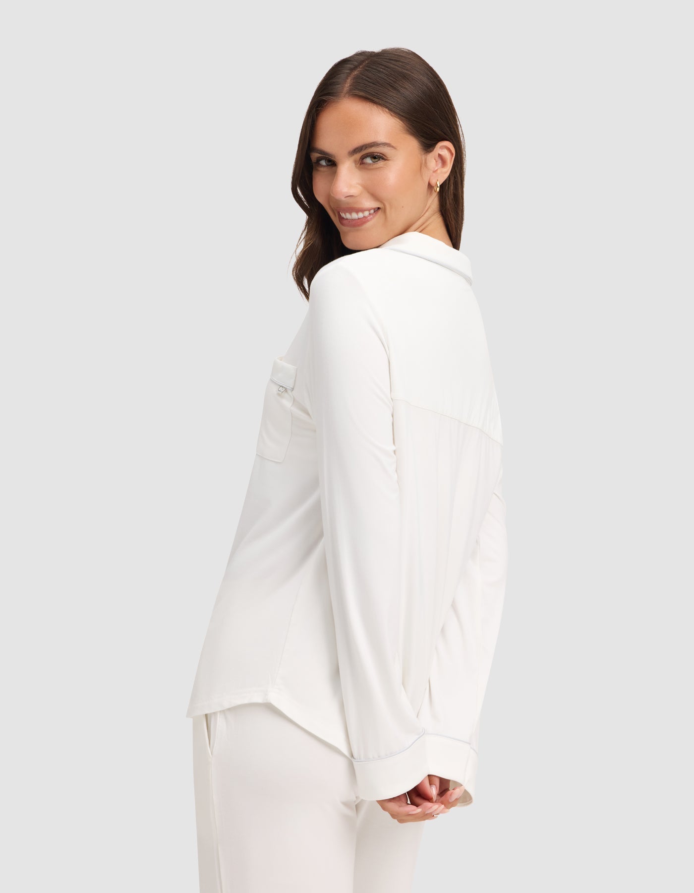 Women's Bamboo Stretch-Knit Long Sleeve Pajama Top TALL