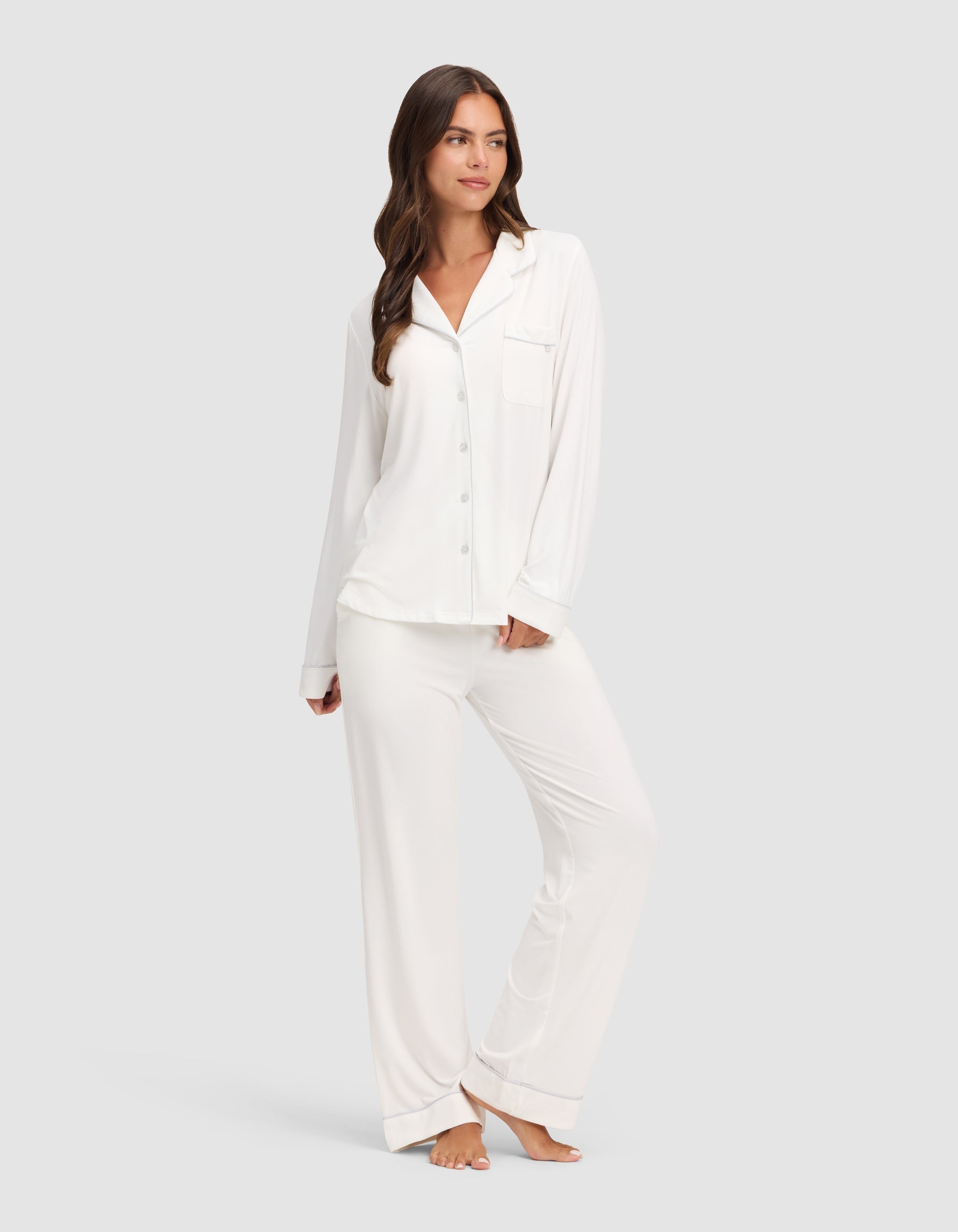 Women's Bamboo Stretch-Knit Long Sleeve Pajama Top