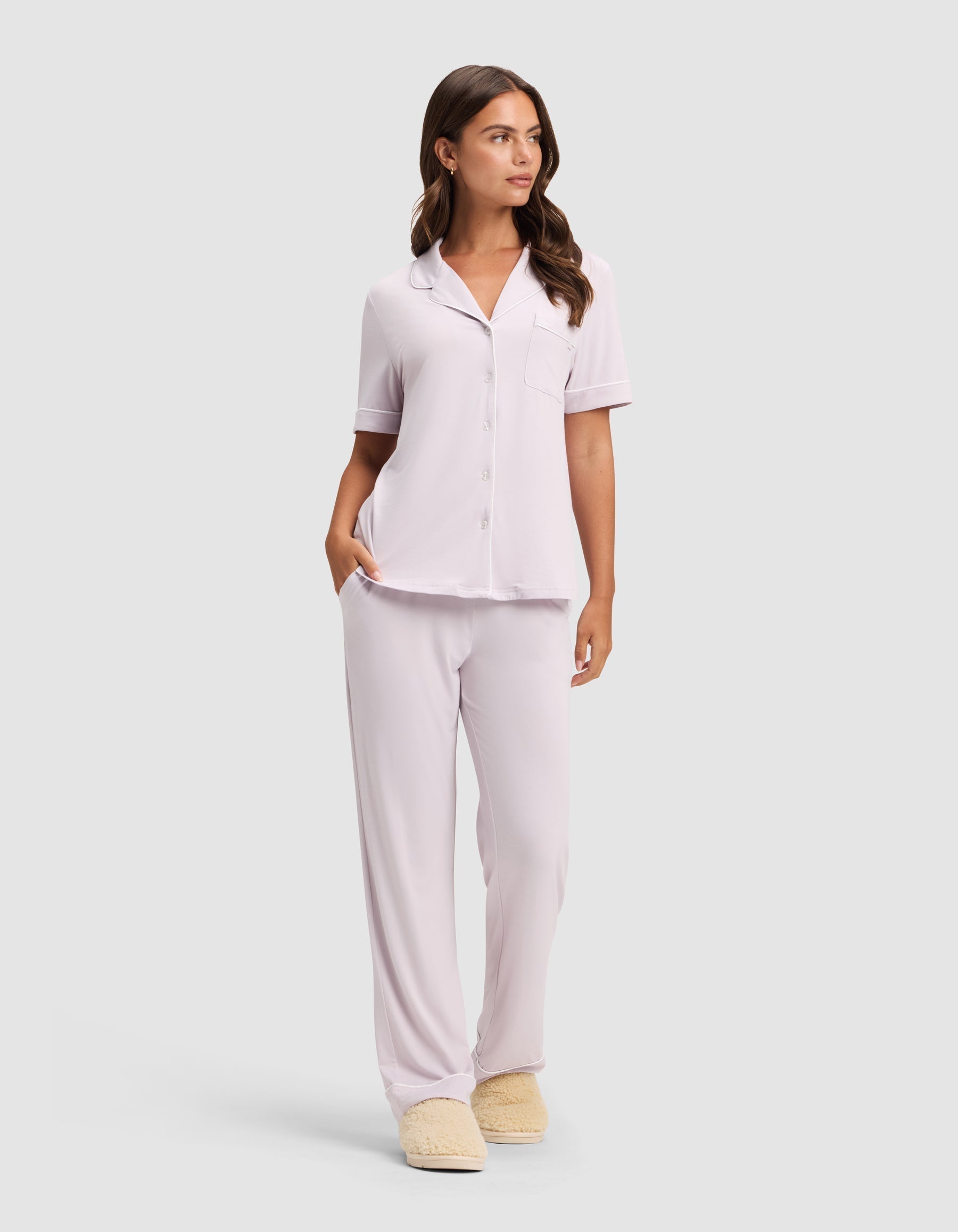 Women's Bamboo Stretch-Knit Short Sleeve Pajama Top