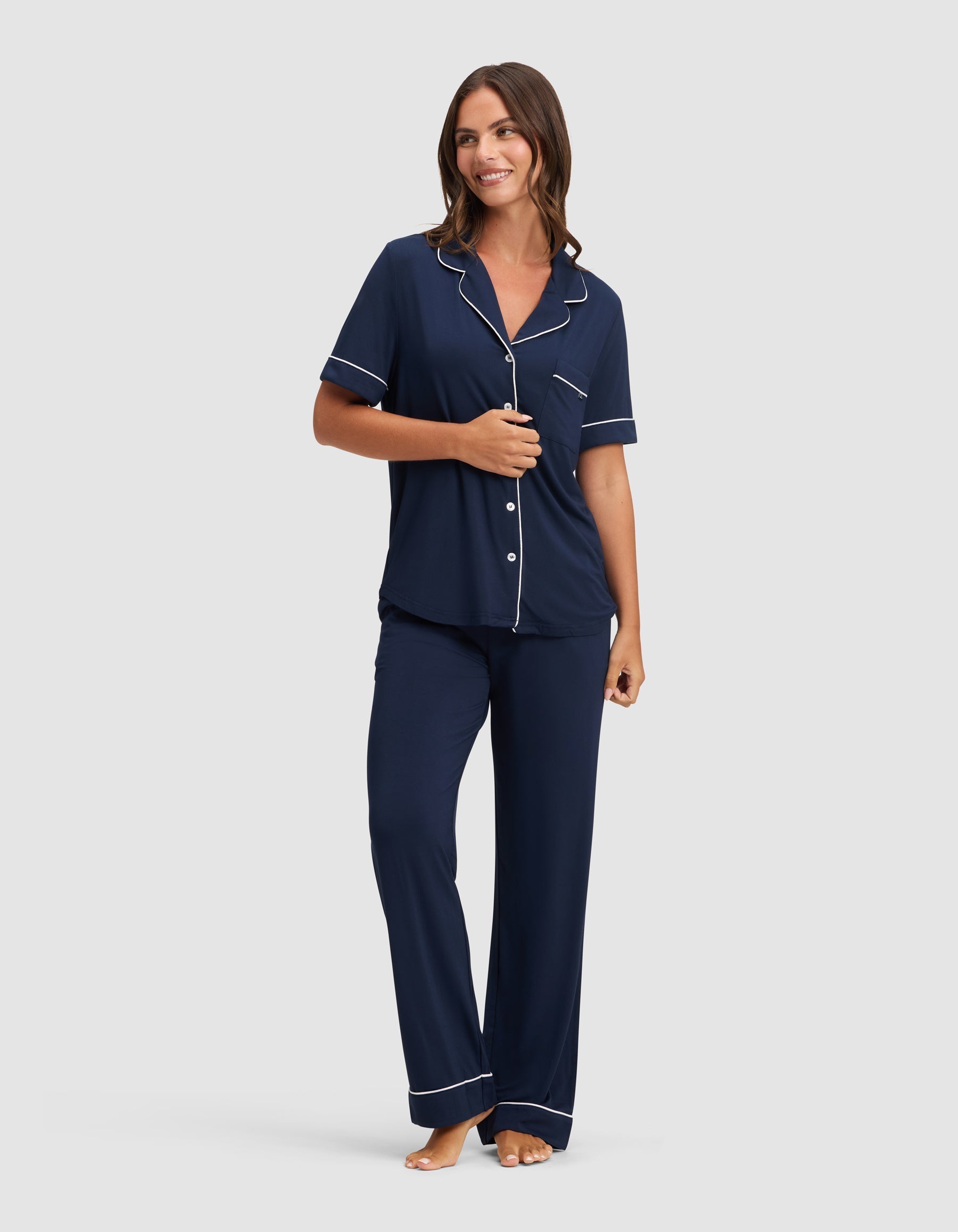 Women's Bamboo Stretch-Knit Short Sleeve Pajama Top
