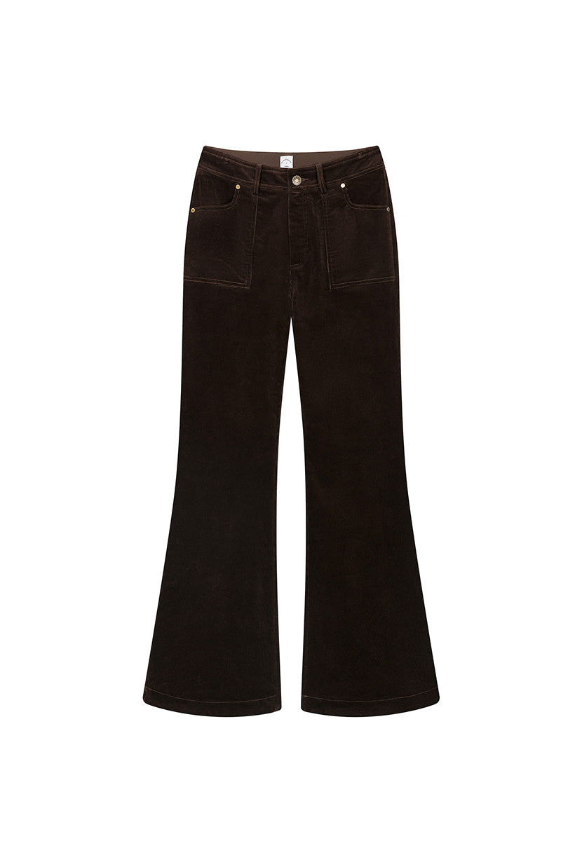 Cody Corduroy Flared Pants - Brown