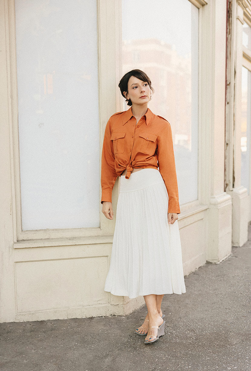 Czar Bamboo Knit Skirt - Ivory