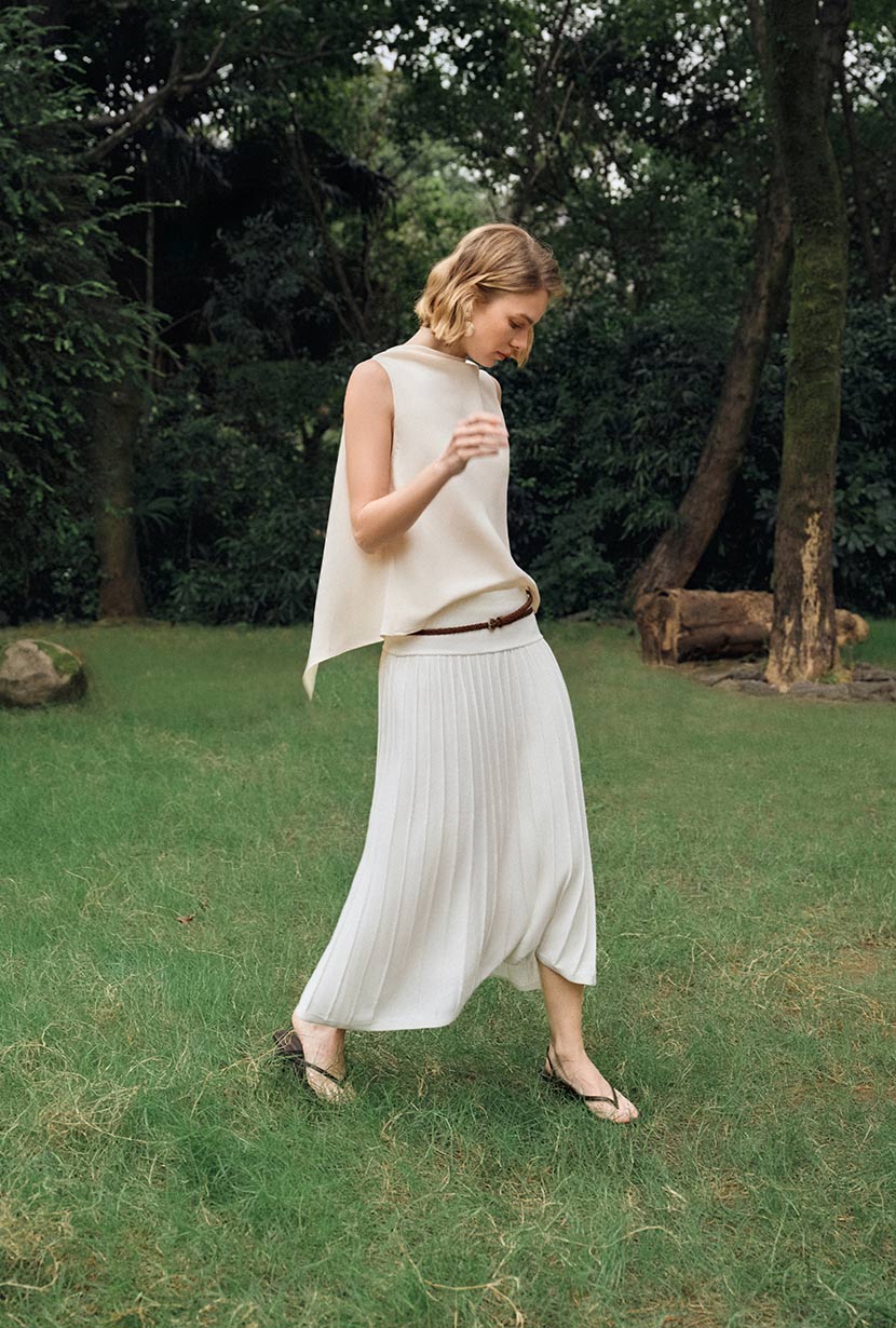 Czar Bamboo Knit Skirt - Ivory
