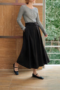 Darby Wide-Leg Cotton Pants - Black