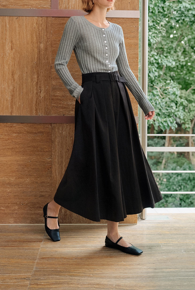Darby Wide-Leg Cotton Pants - Black