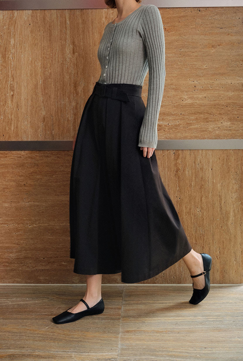 Darby Wide-Leg Cotton Pants - Black