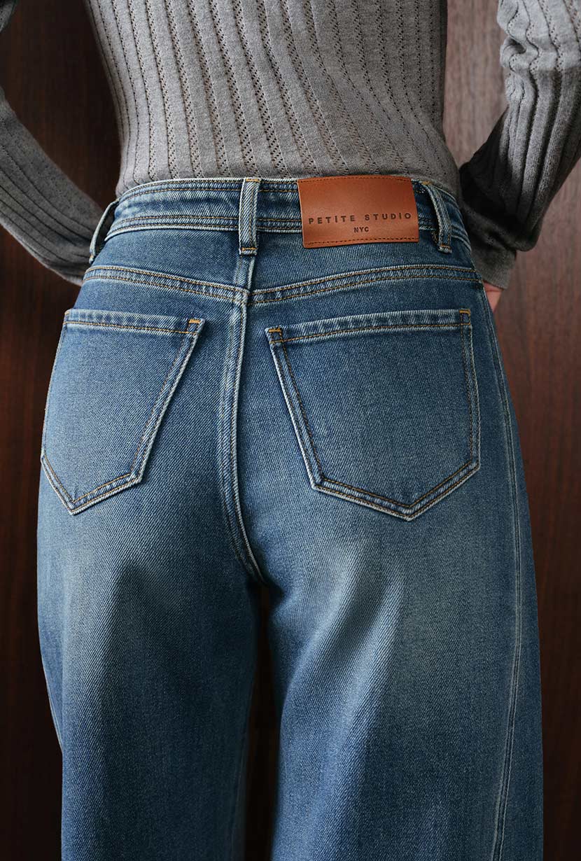 Evie Mid-Rise Barrel Jeans - Vintage Blue