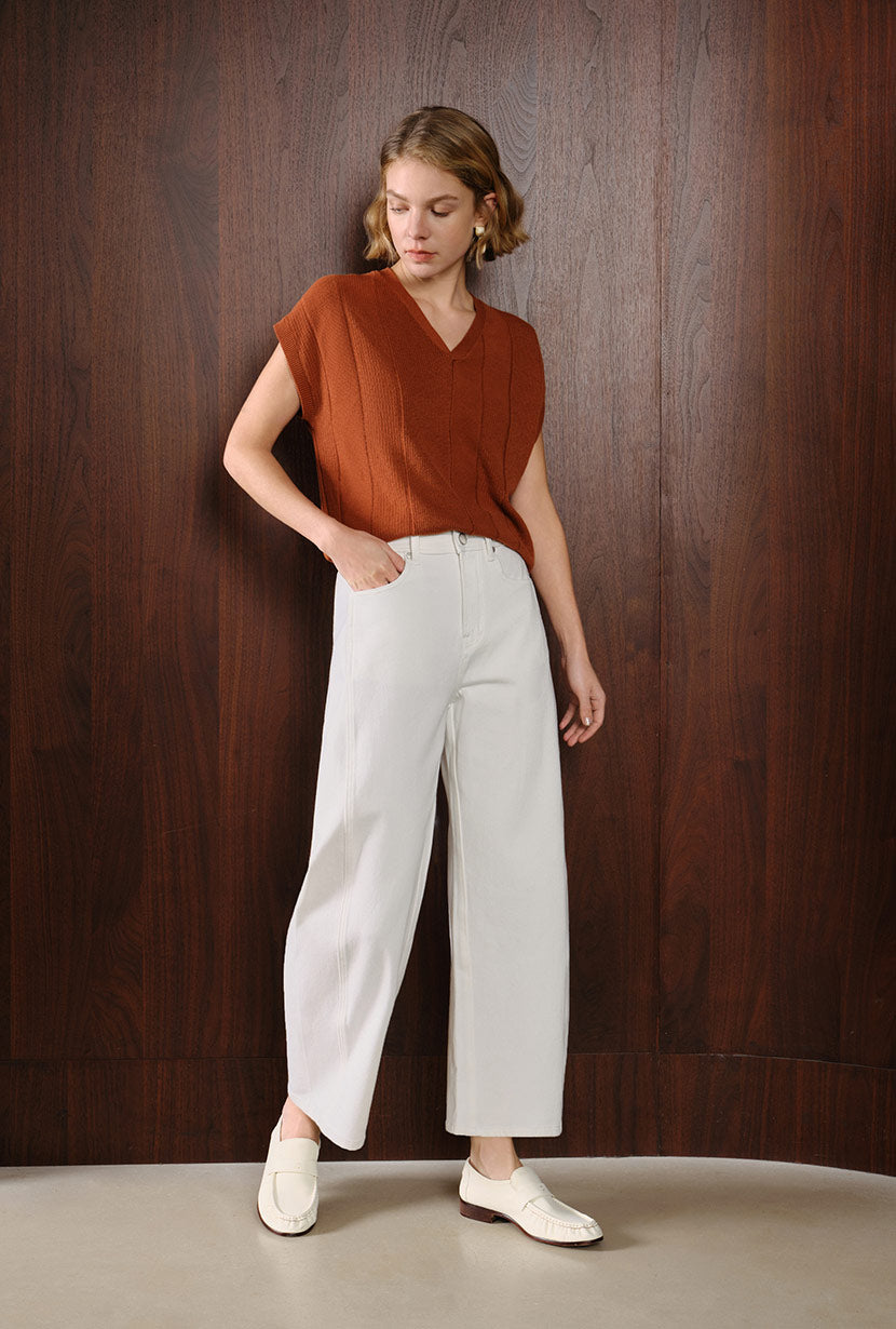Evie Mid-Rise Barrel Jeans - White