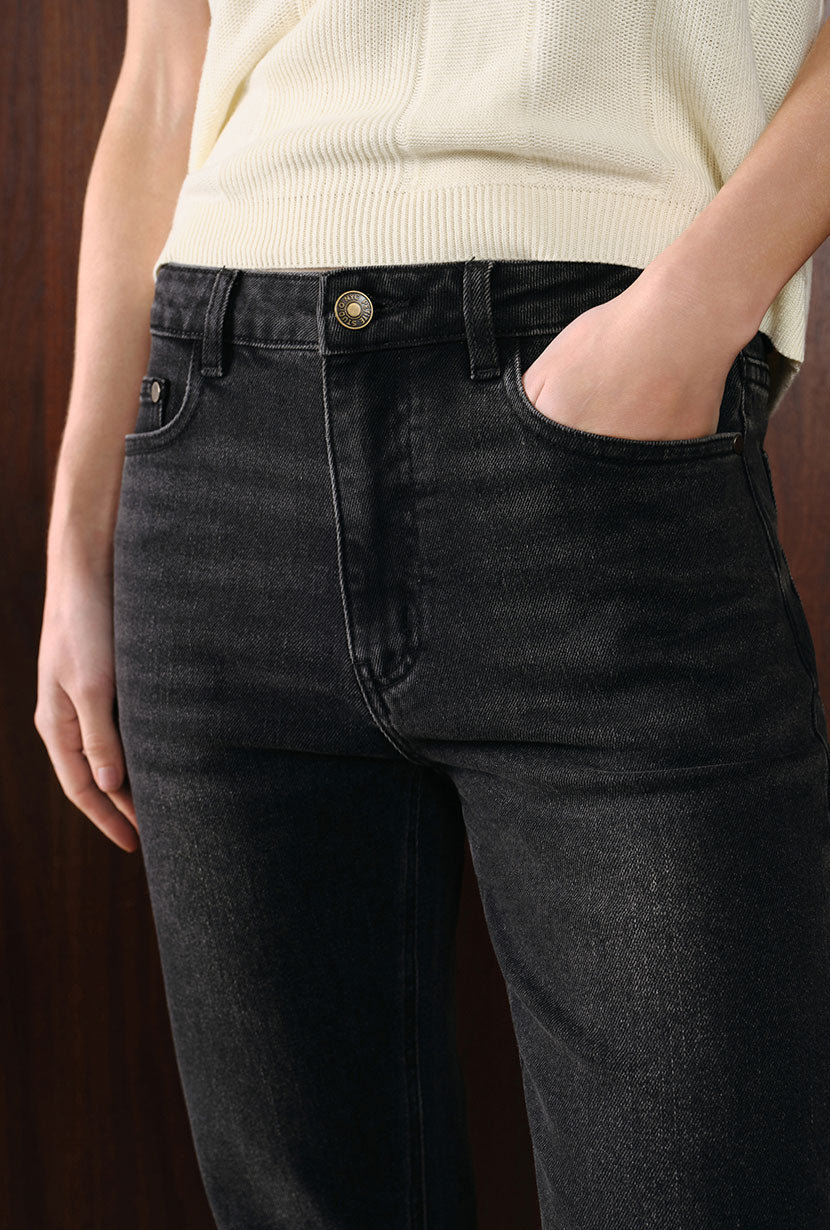 Enid High-Rise Slim Ankle Jeans - Black