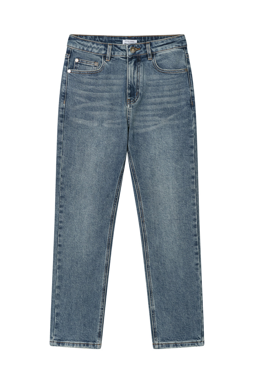 Enid High-Rise Slim Ankle Jeans - Blue