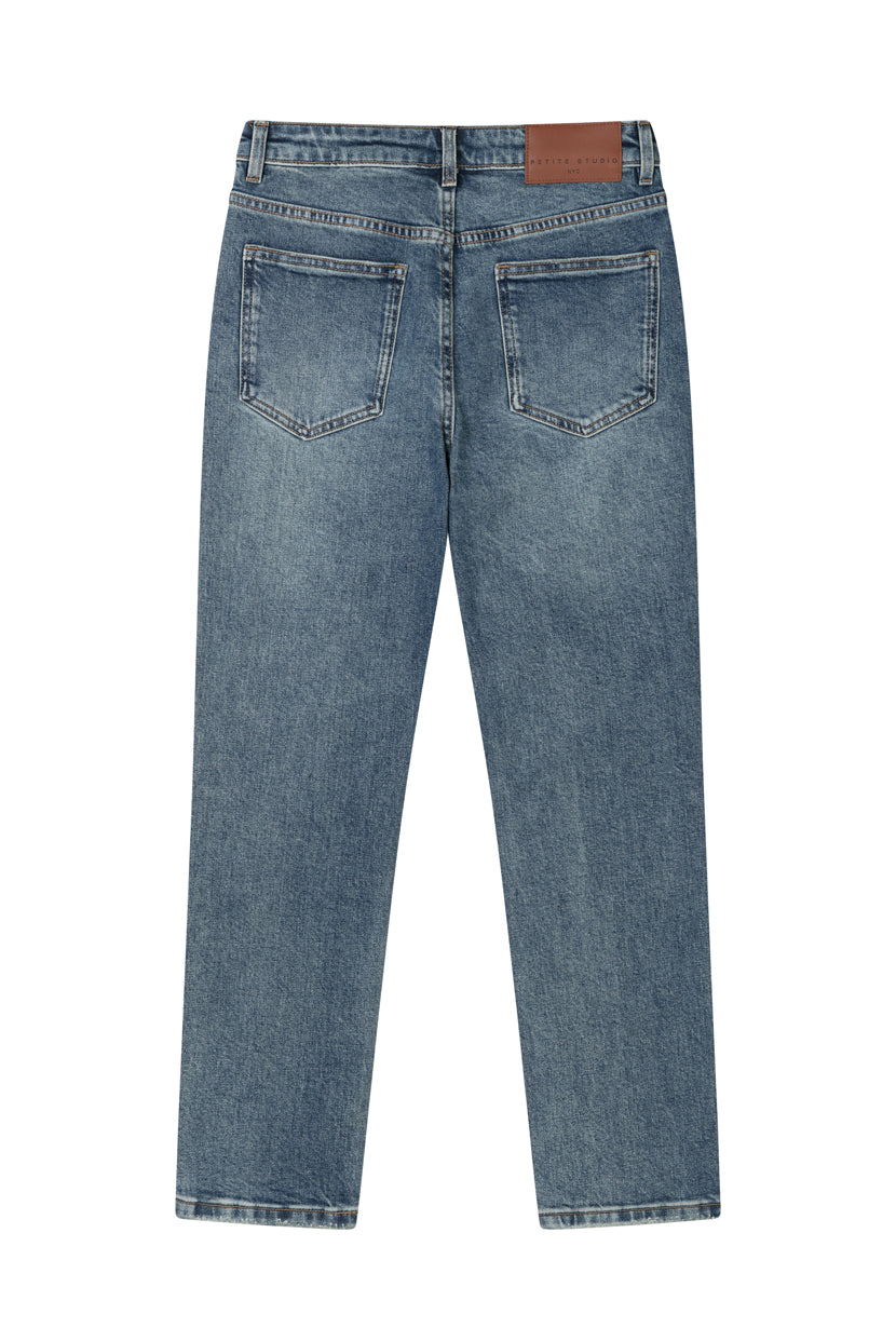 Enid High-Rise Slim Ankle Jeans - Blue