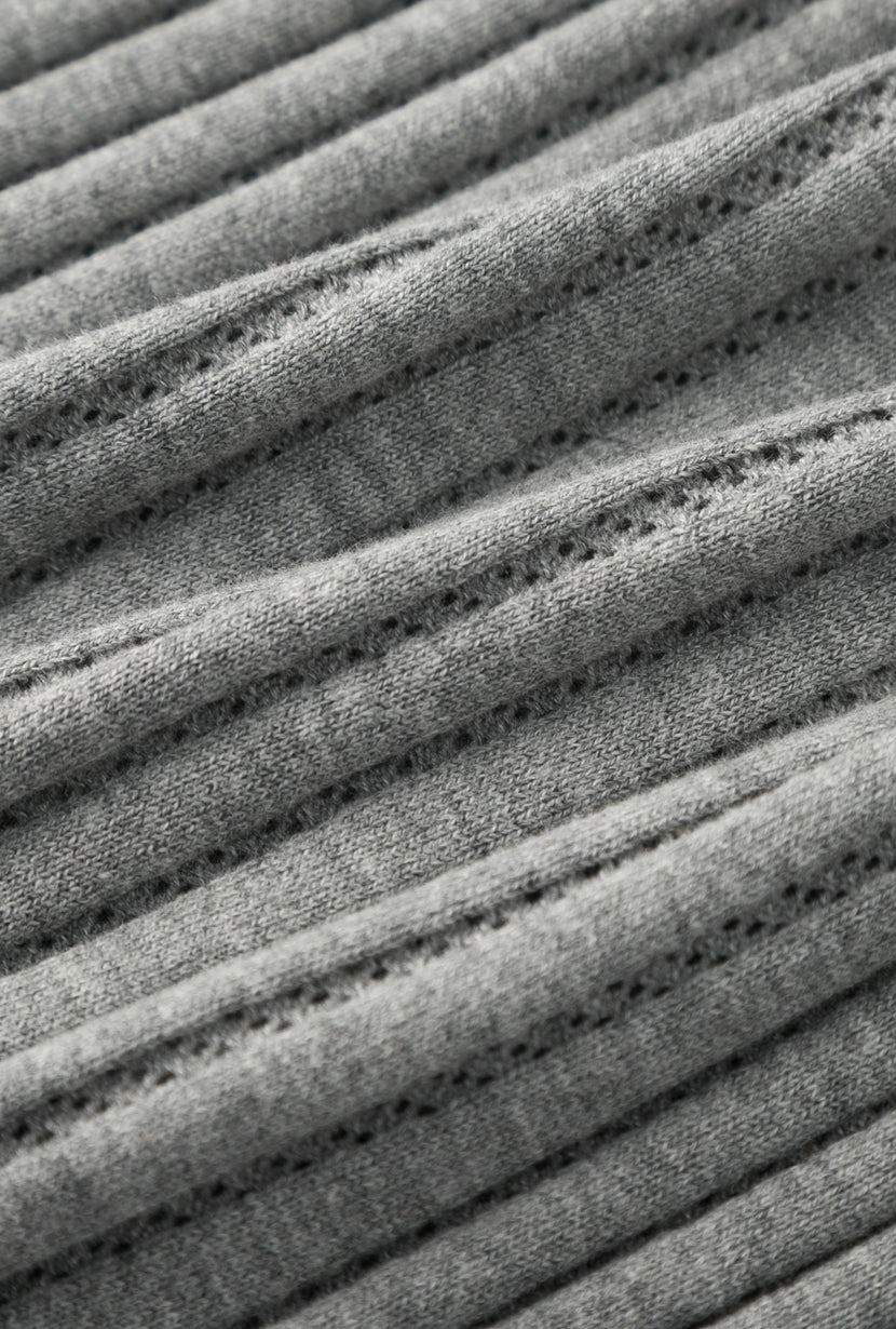 Delsie Cotton Knit Top - Grey