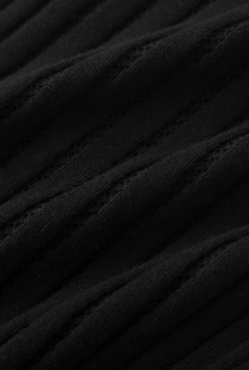 Delsie Cotton Knit Top - Black