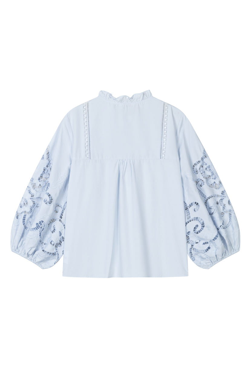 Chandler Cotton Blouse - Sky