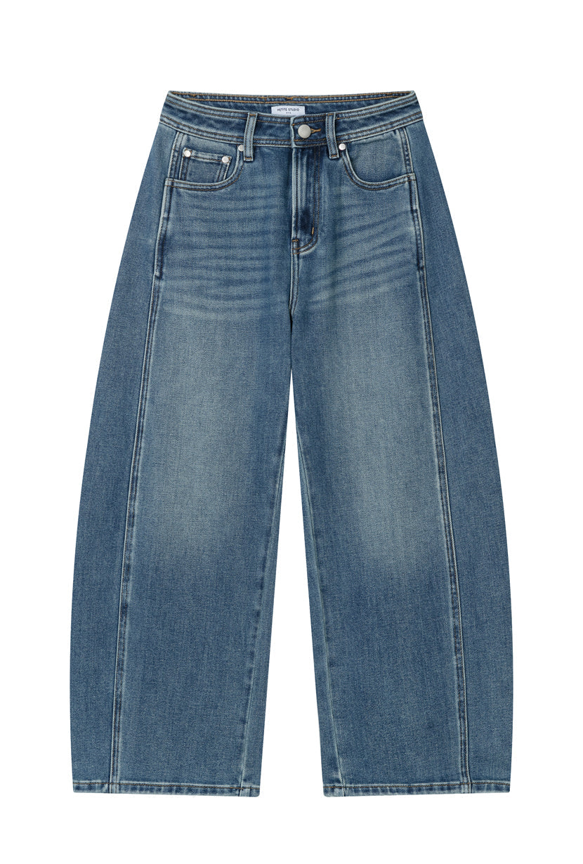 Evie Mid-Rise Barrel Jeans - Vintage Blue