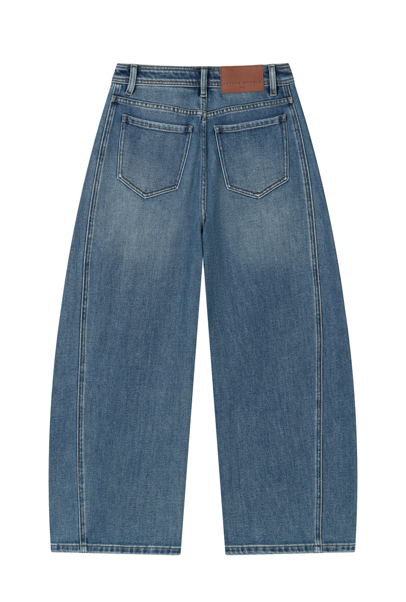 Evie Mid-Rise Barrel Jeans - Vintage Blue