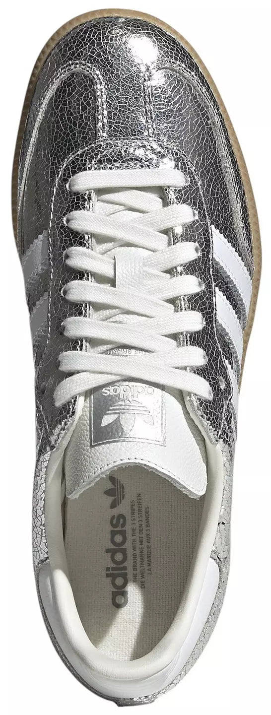AD Samba OG Women's Silver Metallic Cracked Leather Sneakers